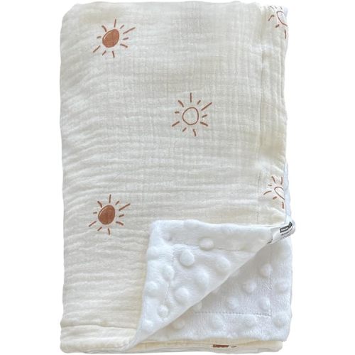 Soarwg Kids Baby Blanket Unisex Newborn, Super Soft Nursery Minky Blankets with Muslin Cotton for Boys Girls, Toddler Baby Nursery Bed Blanket Shower Gifts, 30 x 40 Inch
