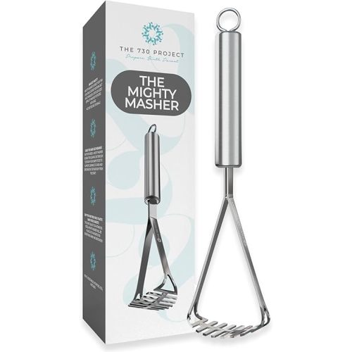 Mighty Masher, Baby Food Masher for Starting Solids Essentials, Baby-Led Weaning Mini Avocado and Potato Masher, Stainless Steel Potato Smasher Tool