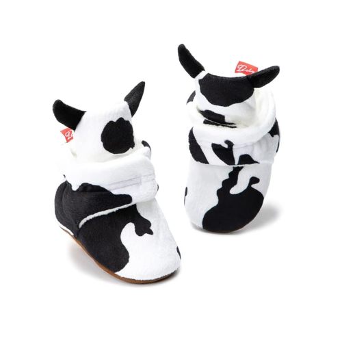 Miamooi Infant Baby Girls Boys Cotton Booties Newborn Winter Warm Fleece Cozy Slippers Toddler Non-Slip Ankle Boots First Walker Crib House Socks Shoes 3-18 Months