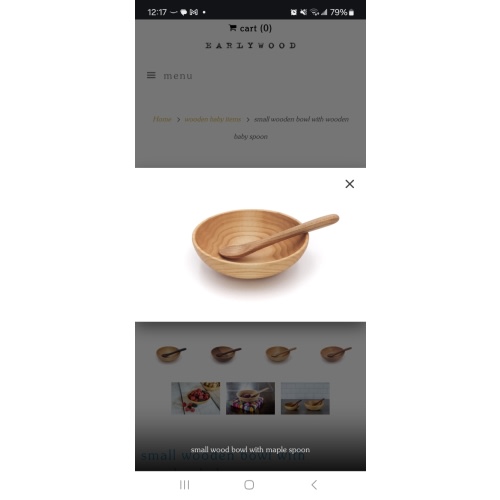 small wooden bowl with wooden baby spoon - Earlywood