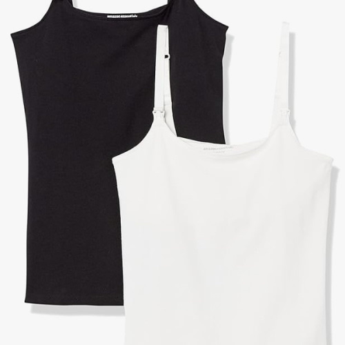 Tank top- Amazon Essentials Women's Maternity Nursing Friendly Camisole with Adjustable Straps and Built-in Shelf Bra, Pack of 2