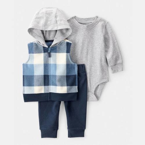 Baby Boy Carter's 3-pc. Plaid Vest, Bodysuit & Pants Set