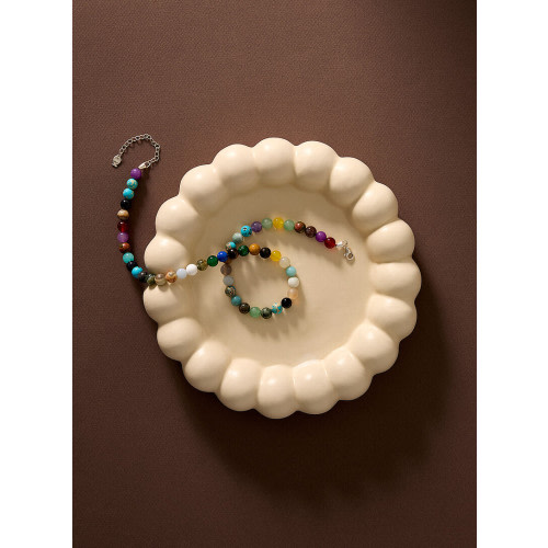 Embossed edge round tray