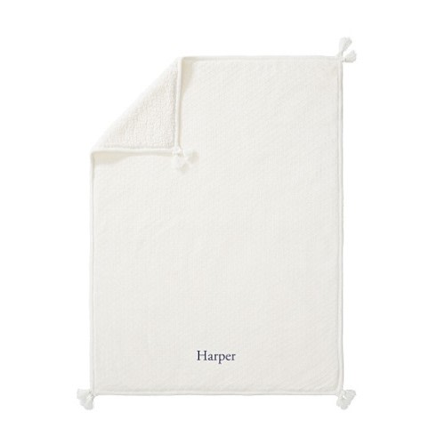 Luxe Cable Knit Sherpa Baby Blanket | Pottery Barn Kids