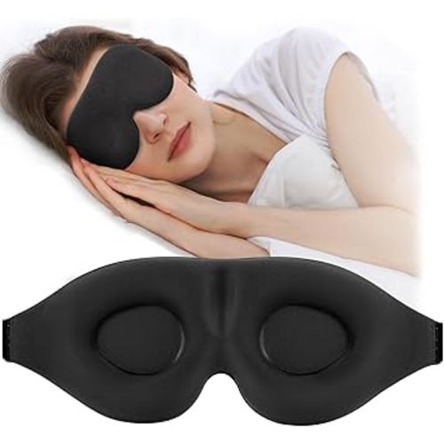 ZGGCD Sleep Mask for Side Sleeper, Light Blocking Sleeping Eye Mask for Women Men, 3D Contoured Cup Night Blindfold, Luxury Eye Cover Eyeshade with Adjustable Strap for Travel, Nap, Black