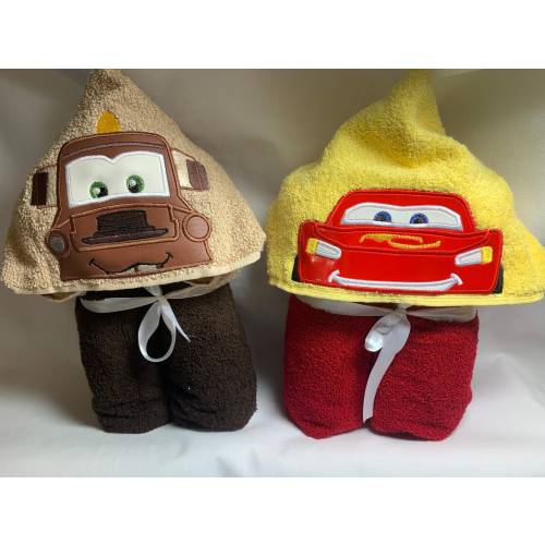 Lightning McQueen and Matter Hooded Towel, Beach Towel, Bath Towel
