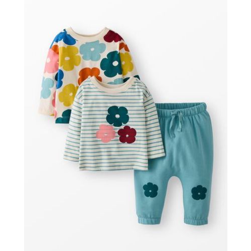 3-Pack Long Sleeve T-Shirts & Appliqué Pants Set
