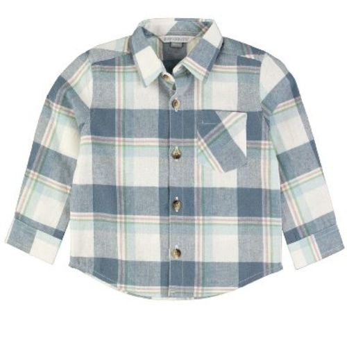 RuggedButts Baby Boys Flannel Long Sleeve Button Down Shirt - Alpine Plaid Flannel, 3-6m