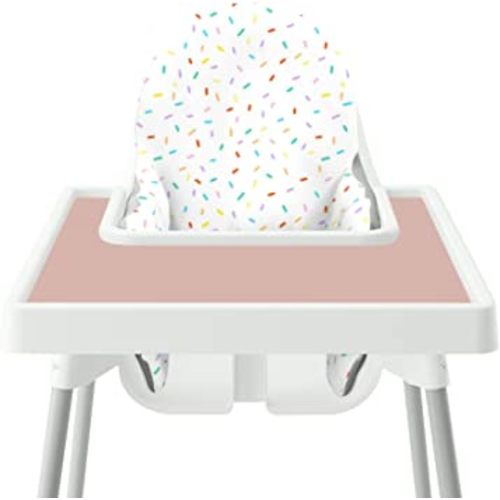 Kalovin High Chair Placemat for IKEA Antilop Baby High Chair, Silicone Placemats, High Chair Tray Finger Foods Placemat for Babies, Toddlers (Blush)