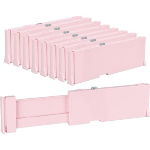 Vtopmart Drawer Dividers for Clothes 8 Pack, Adjustable 4" High Expandable from 11.6"-17" Dresser Drawer Organizer, Plastic Drawers Separators for Dresser, Baby Clothes, Kitchen and Office Storage