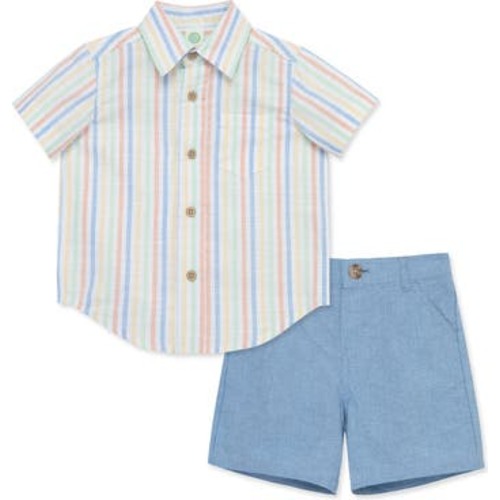 Stripe Shirt & Shorts 2-Piece Set