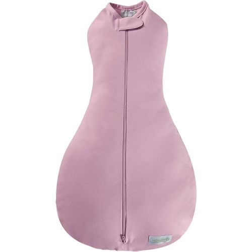 Woombie Simply Baby Swaddling Blanket I Soothing, Cotton Baby Swaddle I Wearable Baby Blanket, Pink Blush, 0-3 Months