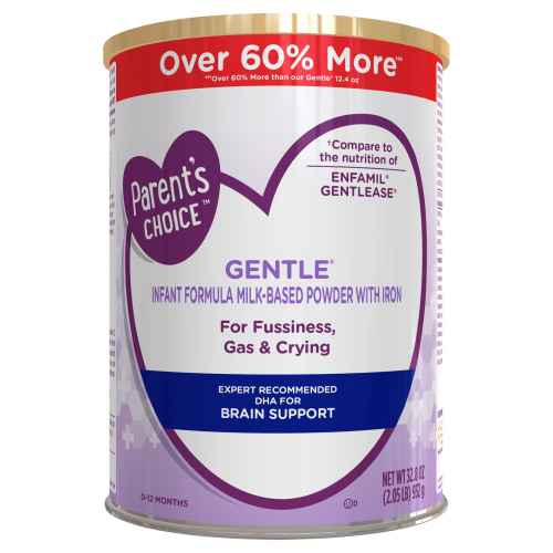 Parent's Choice Gentle Infant Formula Powder with Iron; for Fussiness, Gas and Crying, 32.8 oz Canister