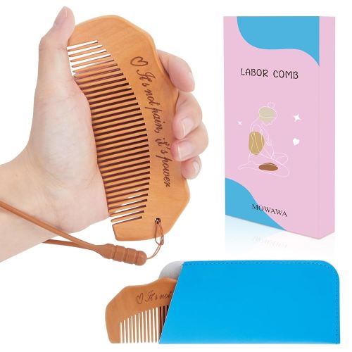 Mowawa Wooden Birthing Comb for Women Labor and Delivery, Natural Labor Comb for Pregnancy Contractions and Pain Relief, Pregnancy Gifts for Expectant Mothers
