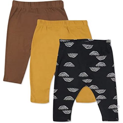 HonestBaby Multipack Harem Pants Roomy Fit Pull on Bottoms 100% Organic Cotton for Infant Baby Boys, Girls, Unisex (Legacy)