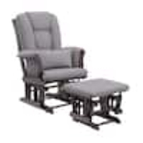 Tuscany Espresso with Gray Swirl Cushion Glider and Ottoman Set