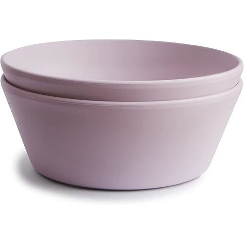 mushie Round Dinnerware Bowls for Kids | Made in Denmark, Set of 2 (Soft Lilac)