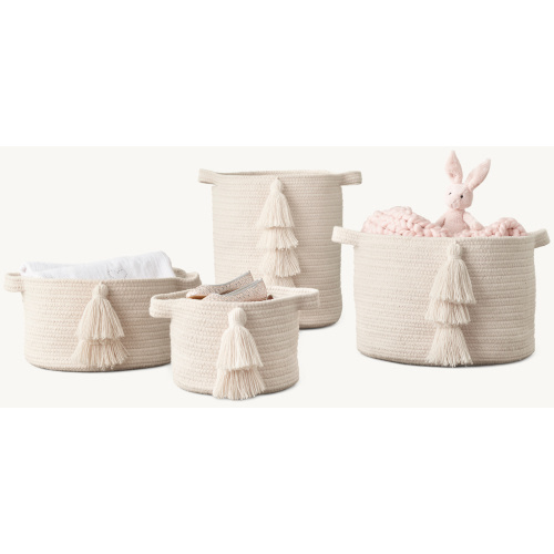 Tassel Braided Wool Storage - Natural | RH Baby & Child