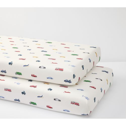 Trace Transportation Organic Cotton Crib Fitted Sheet