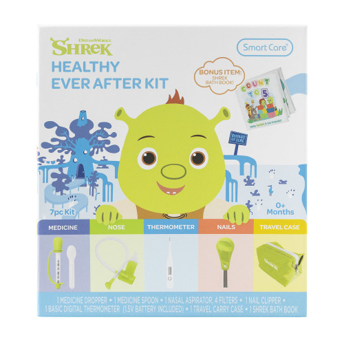 Smart Care Shrek Healthy Ever after Baby Healthcare Kit, 7 Piece Kit for Newborns, 0+ Months