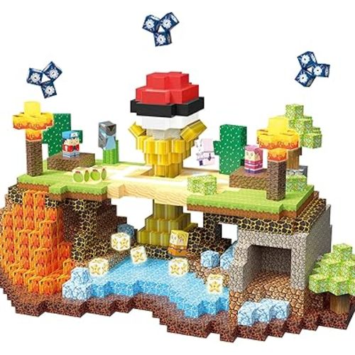 150PCS Magnetic Blocks Building Toys Set, Spider Toys Magnetic Building Blocks for Boys Girls Ages 3+, 1 Inch Magnet Cubes STEM Sensory Construction Toy City Themes