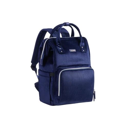 Racxily Velvet Stitching Diaper Bag, Backpack Large Capacity Tote Shoulder Nappy Bag, Organizer for Baby Care with Waterproof Fabric, Navy Blue