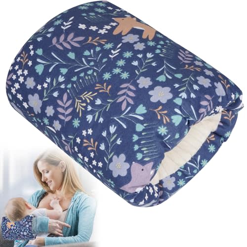 Baby Feeding Arm Pillow,Soft Cotton Bottle Nursing Arm Pillows for Newborn,Breastfeeding Pillows for More Support for Mom and Baby,Portable and Washable,Ergonomic Nursing Essentials(Blue Forest)