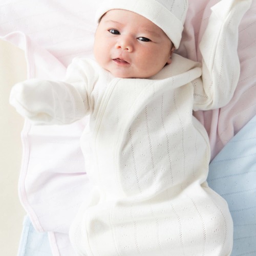love lines tofu organic cotton pointelle magnetic cozy sleeper gown + – Magnetic Me