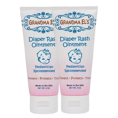 Grandma El’s Diaper Rash Ointment – Gentle Protection & Relief for Baby’s Delicate Skin – Pediatrician-Approved Moisturizing Barrier – Safe for Cloth & Disposable Diapers – 2oz, 2-Pack
