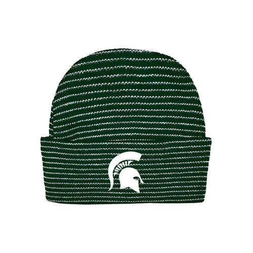 Michigan State Spartans Green Stripe Newborn Knit Hat