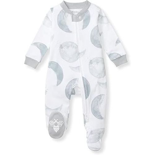 Burt's Bees Baby Boys' Sleep & Play PJs, 100% Organic Cotton One-Piece Zip Front Jumpsuit, Baby Boys Footie Pajamas & PJs