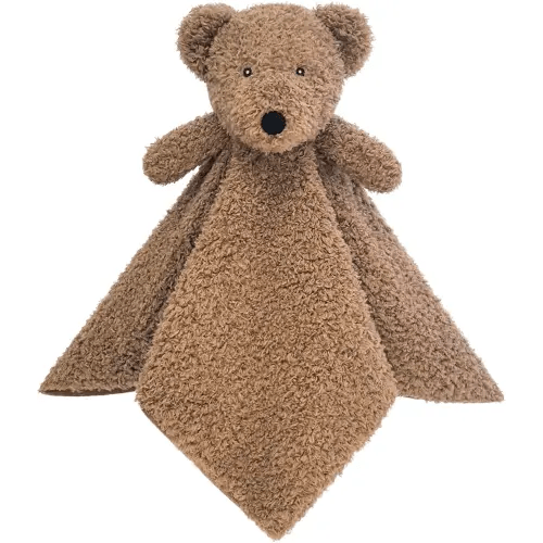 Baby Dark Brown Teddy Bear Soft Stuffed Animal Security Blanket, Plush Bear Character Lovey Blanket, Baby Shower/Nursery Gift, Newborn Infant Toddler Snuggle Blankie for Boys Girls, 14 Inches