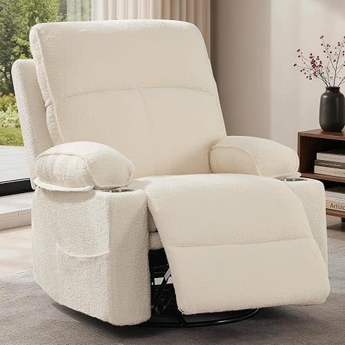 Korser 360° Swivel Rocker Recliner Chair - Beige