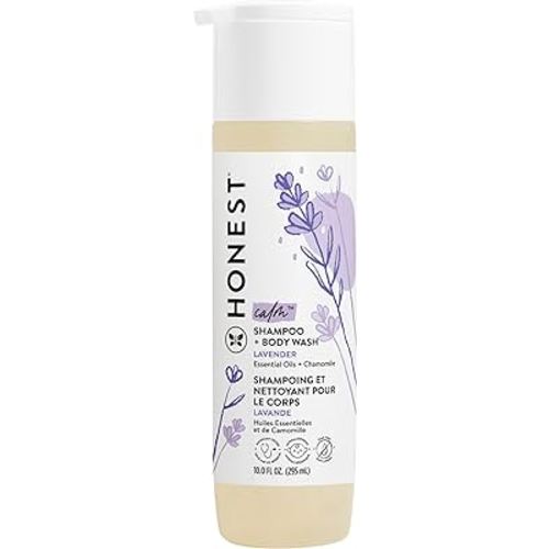 The Honest Company 2-in-1 Cleansing Shampoo + Body Wash | Gentle for Baby | Naturally Derived, Tear-free, Hypoallergenic | Lavender Calm, 10 fl oz