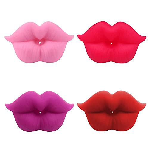 4-Packs Funny Baby Pacifier,Soft Silicone Lips Pacifiers,Lips Pacifiers for Babies 0-36 Months,Cute Lip Pacifier, BPA Free