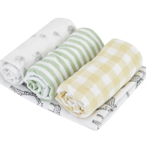 4 Pack Organic Cotton Burping Cloths