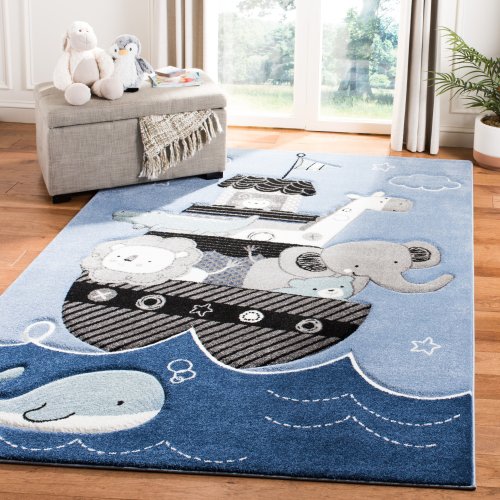 SAFAVIEH Carousel Kids Panna Animal Rug 6’7 square rug