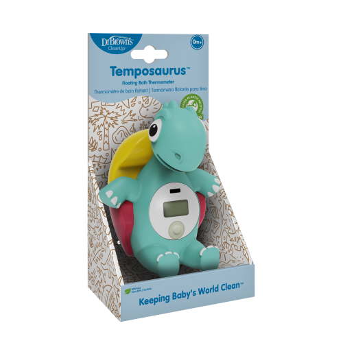 Dr. Brown's Temposaurus Floating Baby Bath Thermometer, Accurate Water Temp., 1-Pack