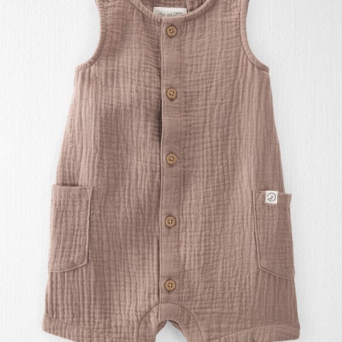 Koala Brown Baby Organic Cotton Gauze Romper | Carter’s Oshkosh Canada
