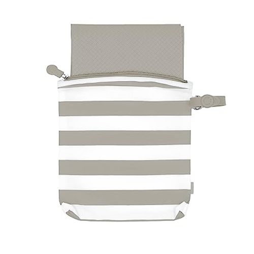 Ubbi On-The-Go Folding Changing Baby Mat with Carrying Bag, Soft and Comfortable Diaper Bag Accessory Must Have for Newborns, Easy to Clean, Portable Changing Pad, Taupe - Taupe Changing Mat & Bag