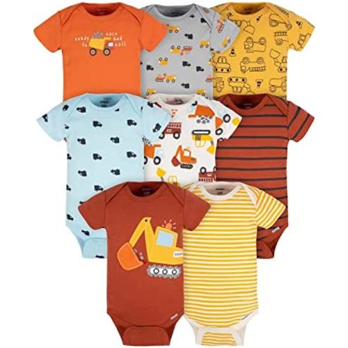 Gerber Baby Boys' 8-Pack Short Sleeve Onesies Bodysuits