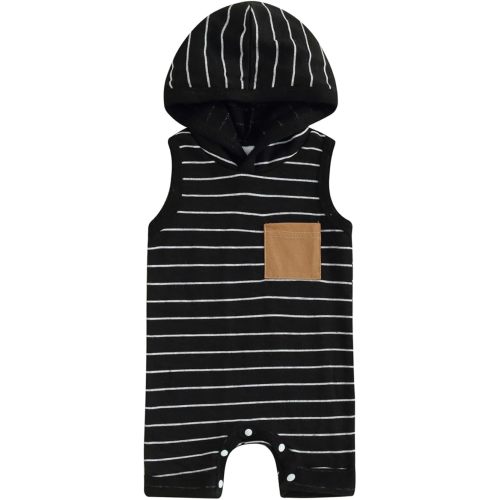 BemeyourBBs Newborn Baby Boy Smmer Clothes Hooded Sleeveless Romper Jumpsuit One Piece Outfit