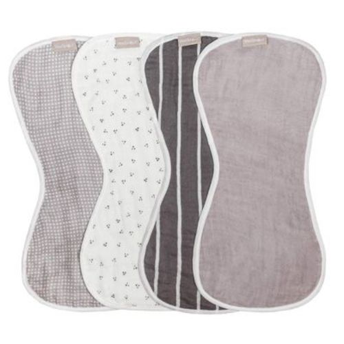 Weesprout Unisex Organic Towel Cotton Burp Cloths, Four Ultra-absorbent Layers - Neutral, Set Of 4