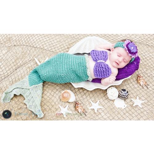 Little Mermaid Ariel Inspired Baby Girl Photo Prop Set - Under the Sea