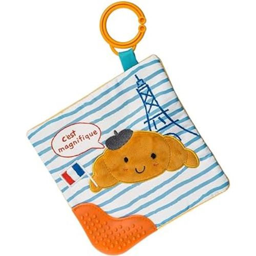 Sweet Soothie Crinkle Teether Toy with Baby Paper and Squeaker, 6 x 6-Inches, Croissant