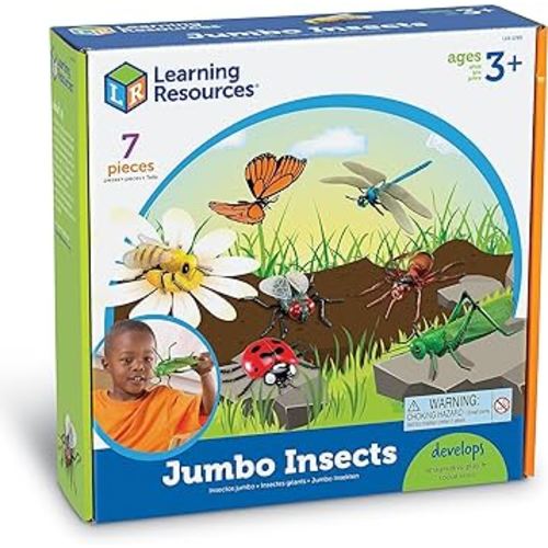 Learning Resources Jumbo Insects - 7 Pieces, Ages 3+ Toddler Learning Toys, Animal Toys for Kids, Preschool Science Learning Toys