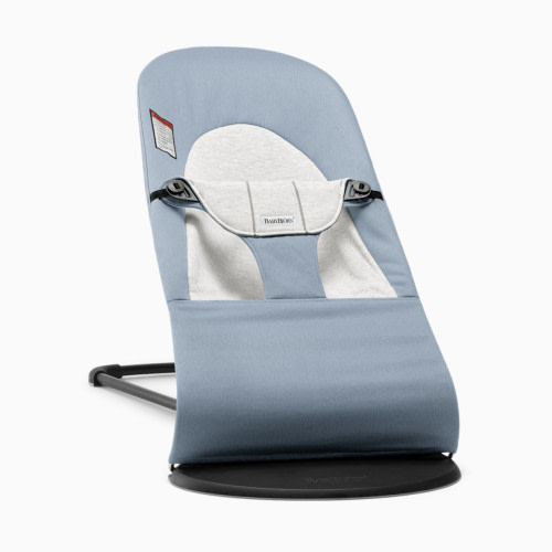 BabyBjörn Bouncer, Balance Soft, Tri-Fabric - Cotton Jersey/Blue/Gray