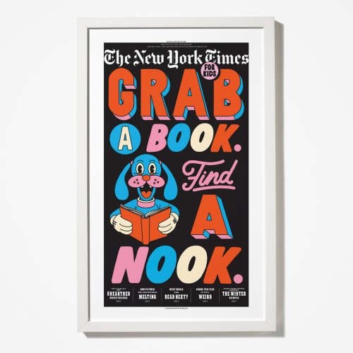 New York Times for Kids: Grab a Book Framed Print – The New York Times Store