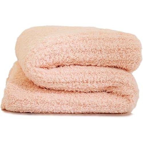 Baby Half Fleece Blanket for Unisex Boys Girls Fuzzy Warm Soft Nursery Blankets with Toddler, Infant, Newborn, Cozy Blanket for,Stroller, Nap, Outdoor, Decor (Light Pink, 31"x43")