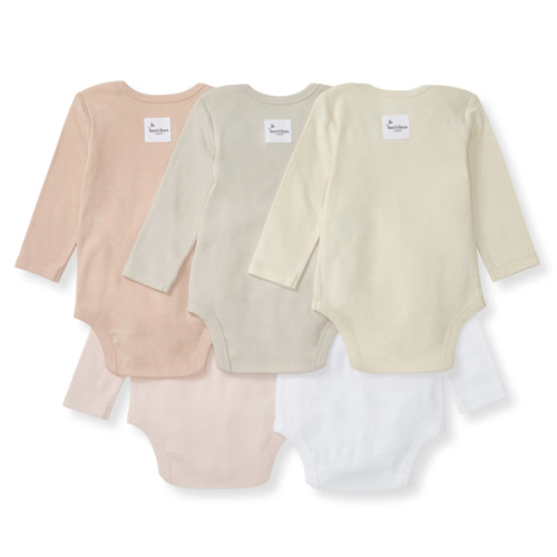 Solid Organic Cotton Long Sleeve Baby Bodysuits 5 Pack - Pink Sand – Burt's Bees Baby